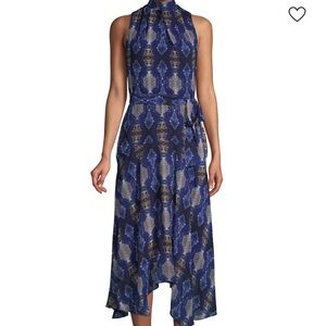 CALVIN KLEIN
Snakeskin-Print Belted Midi Dress